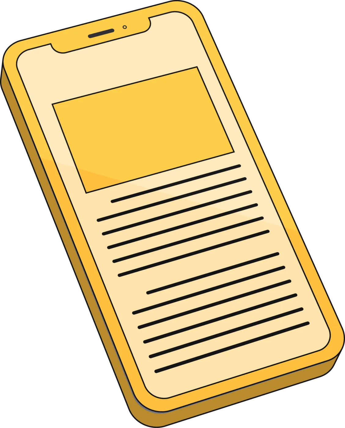 Illustratie van een smartphone met een online advertentie